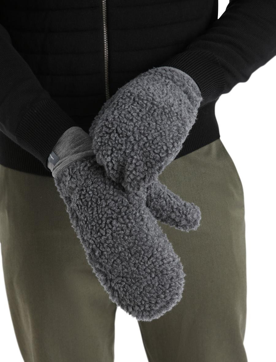 Gants Icebreaker Unisex RealFleece™ Merino High Pile Mittens Femme Grise | FR 1494RVDW